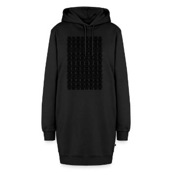 UNI-Struktur - Hoodie-Kleid - Schwarz - Vorne - AI Model Female 172 light (172cm)