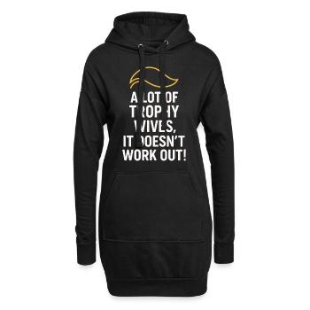 Viele Trophäenfrauen, es klappt nicht - Hoodie-Kleid - Schwarz - Vorne
