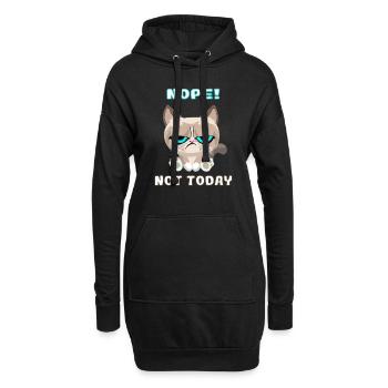 Grumpy Cat, Dackelkatze, Nope, Not Today - Hoodie-Kleid - Schwarz - Vorne