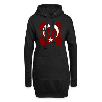 Istanbul 34 Drapeau de la Turquie sans contour blanc - Sweat-shirt à capuche long Femme - noir - Devant