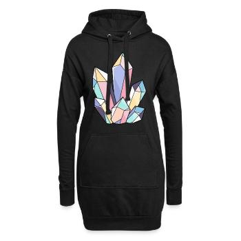 Bunter Kristall Kristall Edelstein Spirituell - Hoodie-Kleid - Schwarz - Vorne