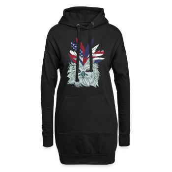 4th Of July America USA Independence Day Eagle - Hoodie-Kleid - Schwarz - Vorne