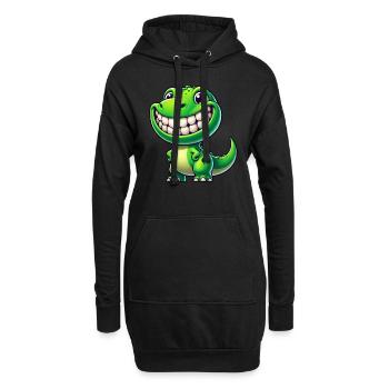 Dinosaure mignon T-Rex Cartoon Friendly - Sweat-shirt à capuche long Femme - noir - Devant