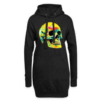 Crâne - Sweat-shirt à capuche long Femme - noir - Devant