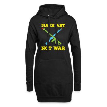 Art Art Peace Peace Déclaration de guerre cadeau - Sweat-shirt à capuche long Femme - noir - Devant