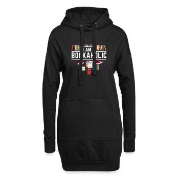 Bücherwurm Leseratte Buch Fan Shirt Geschenk Funny - Hoodie-Kleid - Schwarz - Vorne
