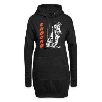 Enduro Motocross - Sweat-shirt à capuche long Femme - noir - Devant