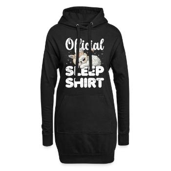 Alpaga Lama Chemise de nuit officielle Lazy Relax - Sweat-shirt à capuche long Femme - noir - Devant