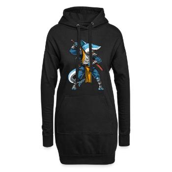 Hai Samurai Ninja - Hoodie-Kleid - Schwarz - Vorne
