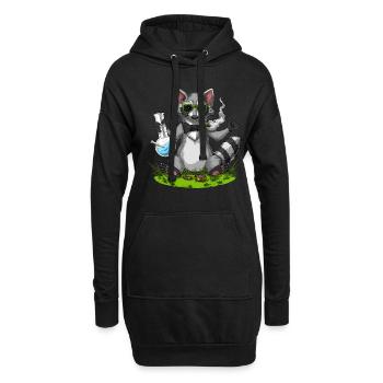 Waschbär Stoner - Hoodie-Kleid - Schwarz - Vorne