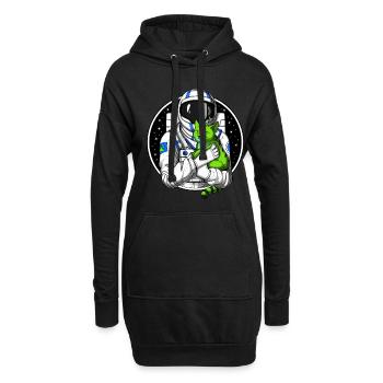 Chat étranger d’astronaute - Sweat-shirt à capuche long Femme - noir - Devant