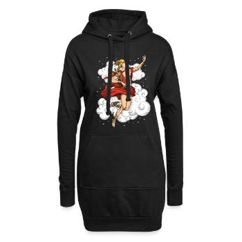 Griechischer Gott Hermes - Hoodie-Kleid - Schwarz - Vorne