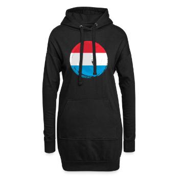 Drapeau luxembourgeois Drapeau luxembourgeois Accueil - Sweat-shirt à capuche long Femme - noir - Devant