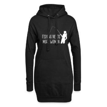 Fishing Needs More Woman Geschenk Fischerin - Hoodie-Kleid - Schwarz - Vorne