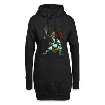 Dieu guerrier aztèque Cueyatl - Sweat-shirt à capuche long Femme - noir - Devant