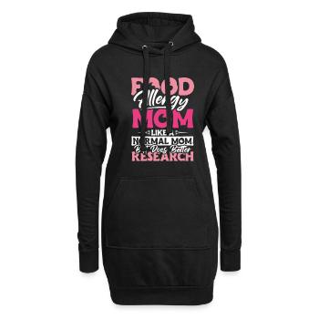 Cadeau de chemise de maman allergique alimentaire - Sweat-shirt à capuche long Femme - noir - Devant
