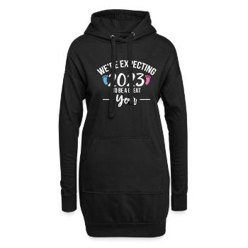 We´re Expecting 2023 To Be A Great Year - Hoodie-Kleid - Schwarz - Vorne