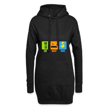Ente Duck Eat Sleep Geschenk - Hoodie-Kleid - Schwarz - Vorne