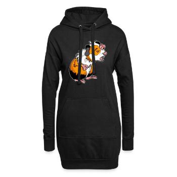 Bande dessinée de cochon d'Inde - Sweat-shirt à capuche long Femme - noir - Devant