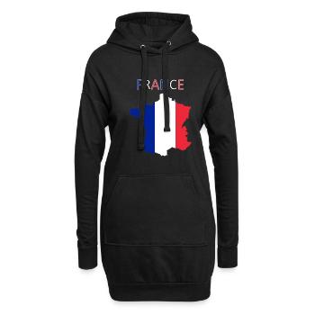Drapeau de la France - Art Design - Sweat-shirt à capuche long Femme - noir - Devant