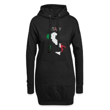 Italien Flagge - Kunstdesign - Hoodie-Kleid - Schwarz - Vorne