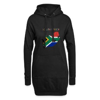 Südafrika - Kunstdesign - Hoodie-Kleid - Schwarz - Vorne