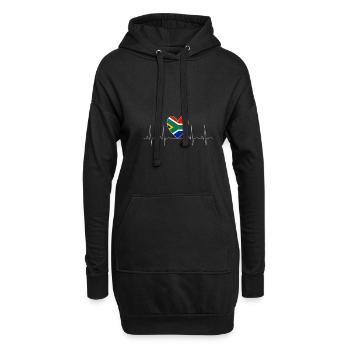 Heartbeat Afrique du Sud Rythme cardiaque - Sweat-shirt à capuche long Femme - noir - Devant