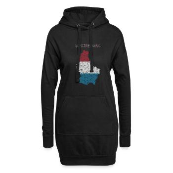 Luxemburg Karte Flagge - Hoodie-Kleid - Schwarz - Vorne