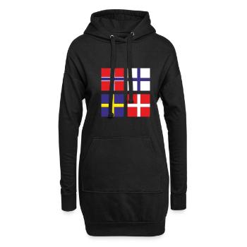 Skandinavien Quadrate Norwegen Schweden Finnland - Hoodie-Kleid - Schwarz - Vorne
