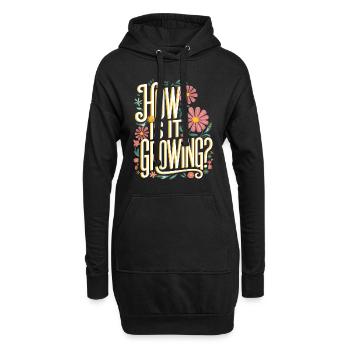 Blumen Pflanzen Garten lustig Gartenarbeit Spruch - Hoodie-Kleid - Schwarz - Vorne