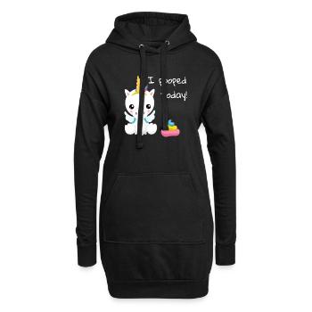 J'ai fait caca aujourd'hui une licorne blanche mignonne - Sweat-shirt à capuche long Femme - noir - Devant