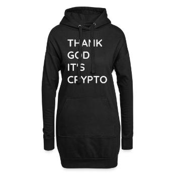 Dieu merci, c’est Crypto - Sweat-shirt à capuche long Femme - noir - Devant