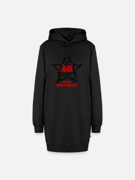 Geburtstag Frau 60 Happy Birthday Wife Women Best - Hoodie-Kleid - Schwarz