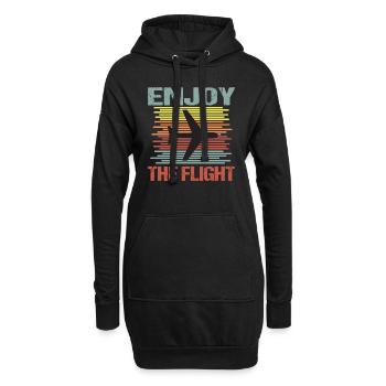 Enjoy the Flight Flugzeug Urlaub - Hoodie-Kleid - Schwarz - Vorne