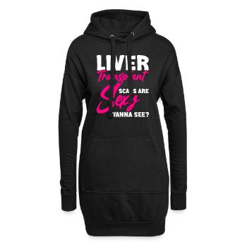 Lebertransplantation Organspender Organspende - Hoodie-Kleid - Schwarz - Vorne