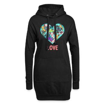 Love All Kinds Axolotl Design für Axolotl Fans - Hoodie-Kleid - Schwarz - Vorne