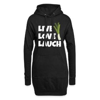Live Love Lauch Fitness Leben als Lauch - Hoodie-Kleid - Schwarz - Vorne