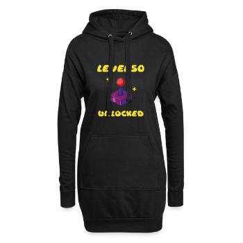 Geburtstag 50 - 50ter - Level 50 Unlocked 16 Bit - Hoodie-Kleid - Schwarz - Vorne