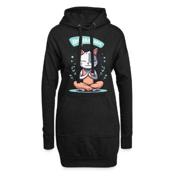 Ohmmm Yoga Katze I Meditation Entspannung | Kätzch - Hoodie-Kleid - Schwarz - Vorne