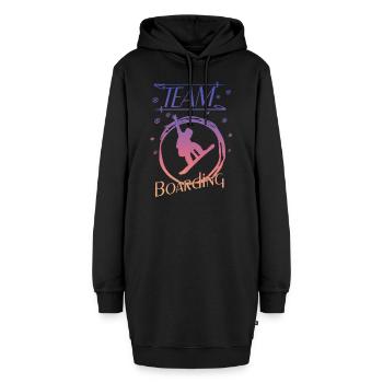 Snowboard - Hoodie-Kleid - Schwarz - Vorne - AI Model Female 172 light (172cm)