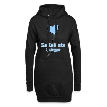 Blauer Luftballon Junge Geschlecht Baby Kind - Hoodie-Kleid - Schwarz - Vorne