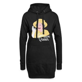 God save the Queen - Hoodie-Kleid - Schwarz - Vorne