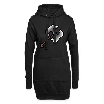 Axt Pixel Art - Hoodie-Kleid - Schwarz - Vorne