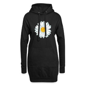 marguerite - Sweat-shirt à capuche long Femme - noir - Devant
