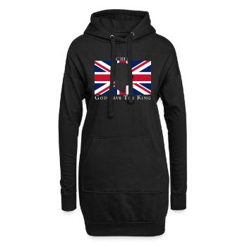 God Save The King Drapeau britannique - Sweat-shirt à capuche long Femme - noir - Devant