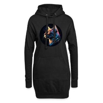 Beau chat pour les mamans chats, cadeau chat - Sweat-shirt à capuche long Femme - noir - Devant