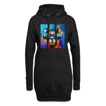 Capybara, wasserschwein,graffiti ,malerei , bunt - Hoodie-Kleid - Schwarz - Vorne