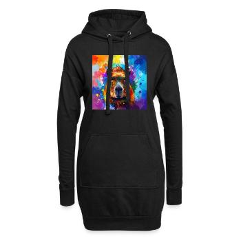 Capybara, wasserschwein,graffiti ,malerei , bunt - Hoodie-Kleid - Schwarz - Vorne