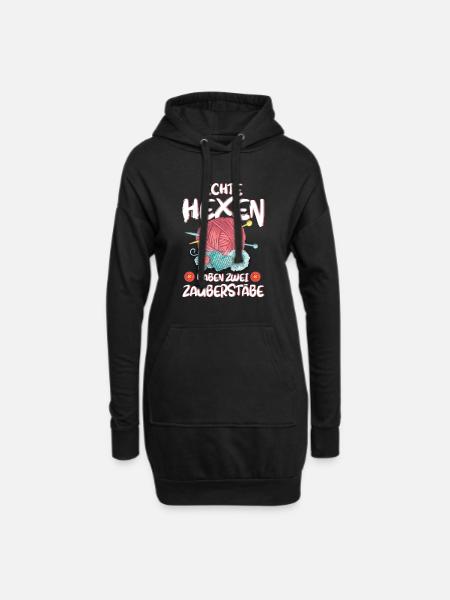 Stricken Nähen Häkeln Stricknadel Wolle Geschenk - Hoodie-Kleid - Schwarz