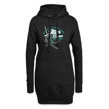 Alter Mann Ski Skifahrer Opa Rentner Geschenk - Hoodie-Kleid - Schwarz - Vorne